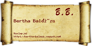Bertha Balázs névjegykártya