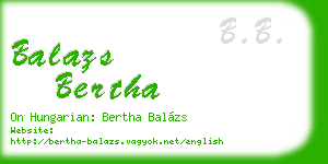 balazs bertha business card